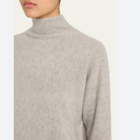 New Vince Plush Cashmere Funnel Neck Pullover Sweater in stone grey - Picture 5 of 9